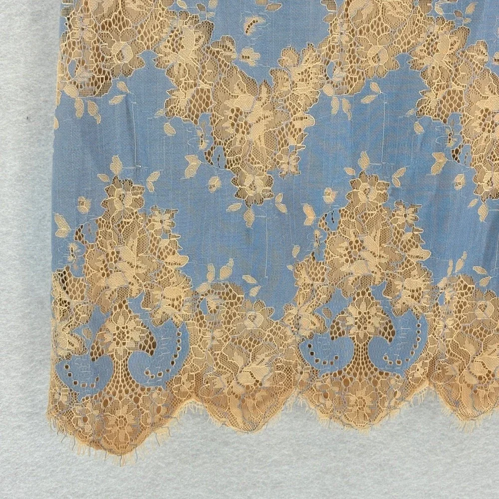 Storia Blue Lace Mini Dress L Romantic Cottagecore Fairy Coquette Feminine - Picture 6 of 11